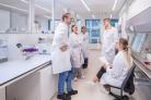 mensen overleggen in een laboratorium