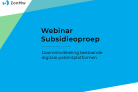 Webinar doorontwikkeling patiëntenplatformen
