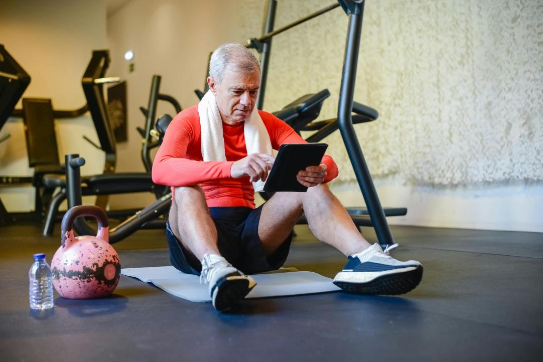 E-health man in sportschool