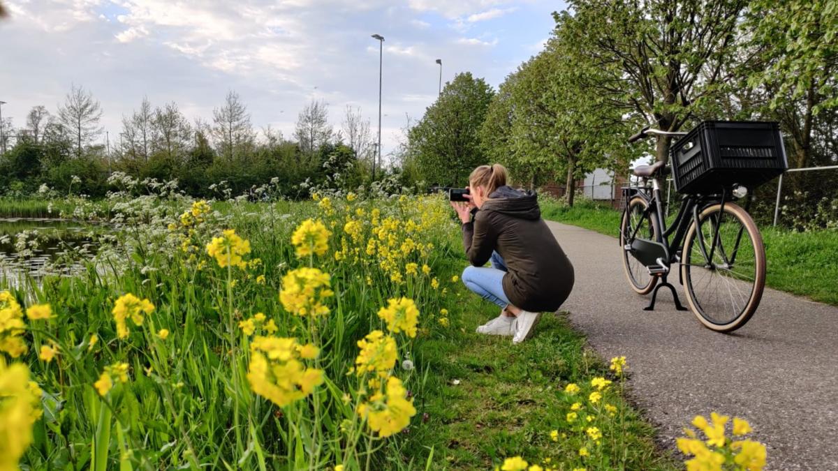 Jongere maakt foto's in natuur
