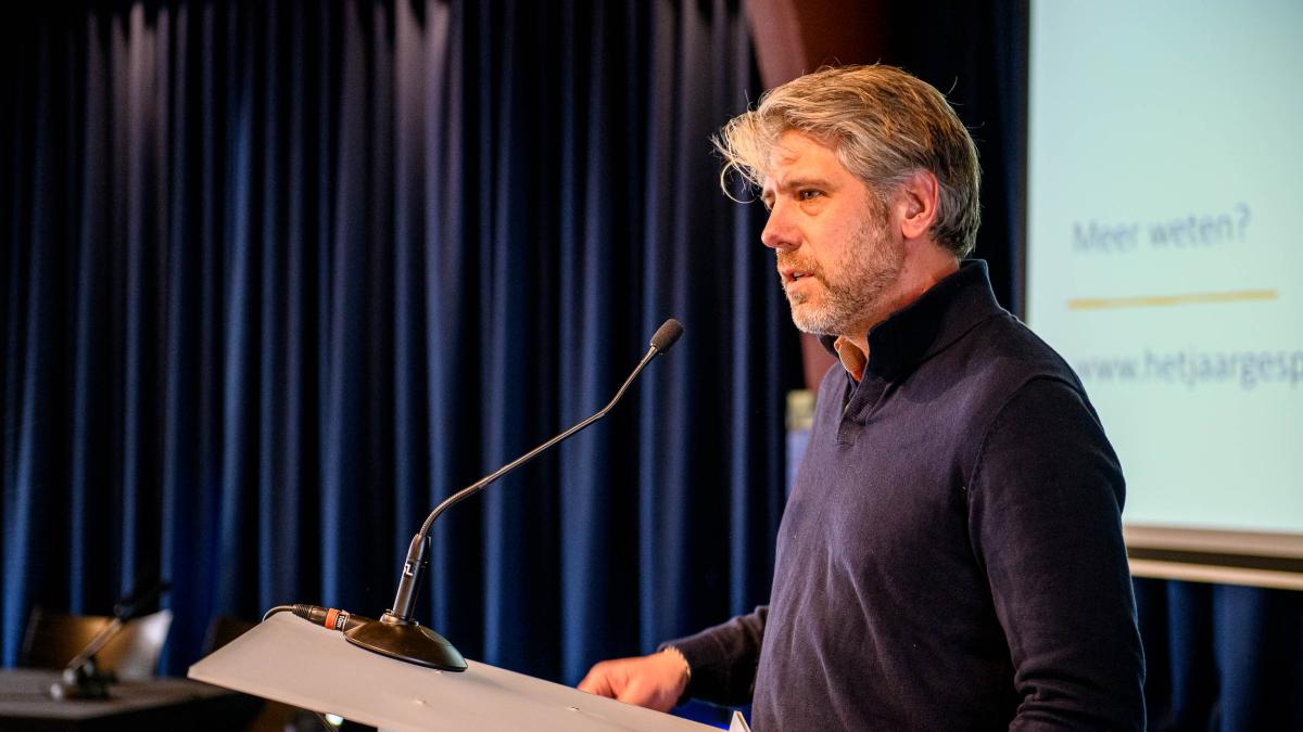Mark Slager tijdens zijn presentatie op het GGG-congres 2023