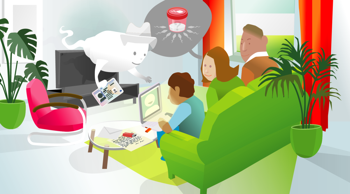 Illustratie: donorkind ontvangt informatie over donor
