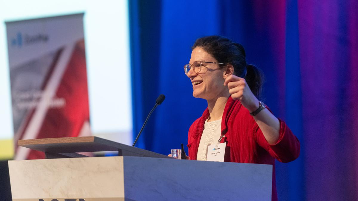 Marlen Lauffer tijdens haar presentatie op het GGG-congres 2024