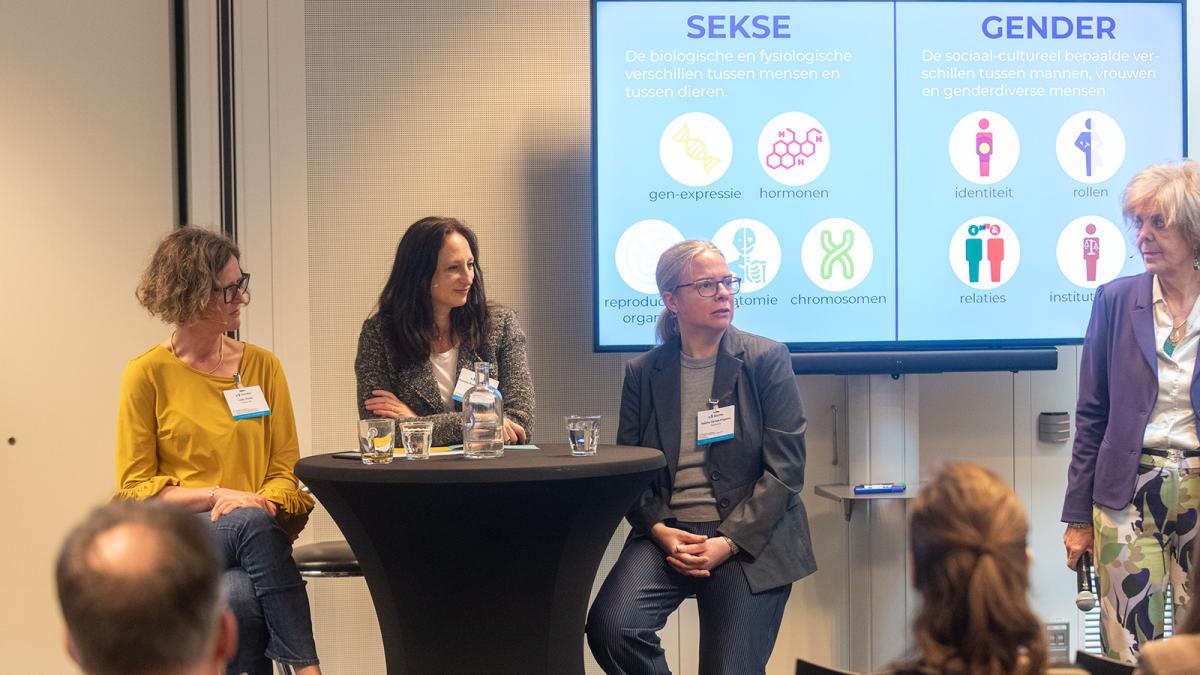 Sprekers tijdens de sessie Gender en Geneesmiddelen GGG-congres 2024