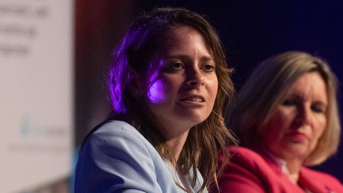 Annelien Oosterbaan tijdens het GGG-congres