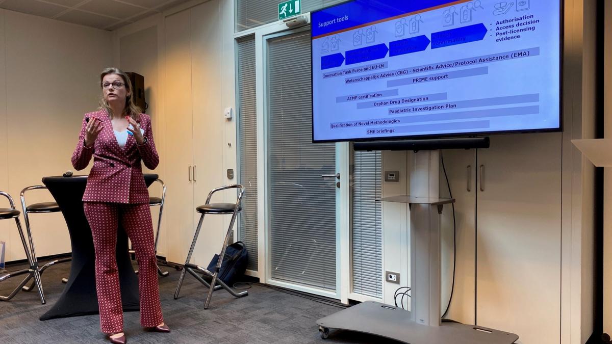 Marjon Pasmooij tijdens haar presentatie op het GGG-congres 2024