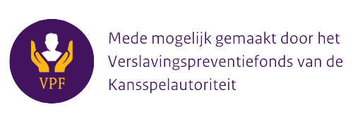 Logo Kansspelautoriteit, VPF: mede mogelijk gemaakt door het Verslavingspreventiefonds van de Kansspelautoriteit