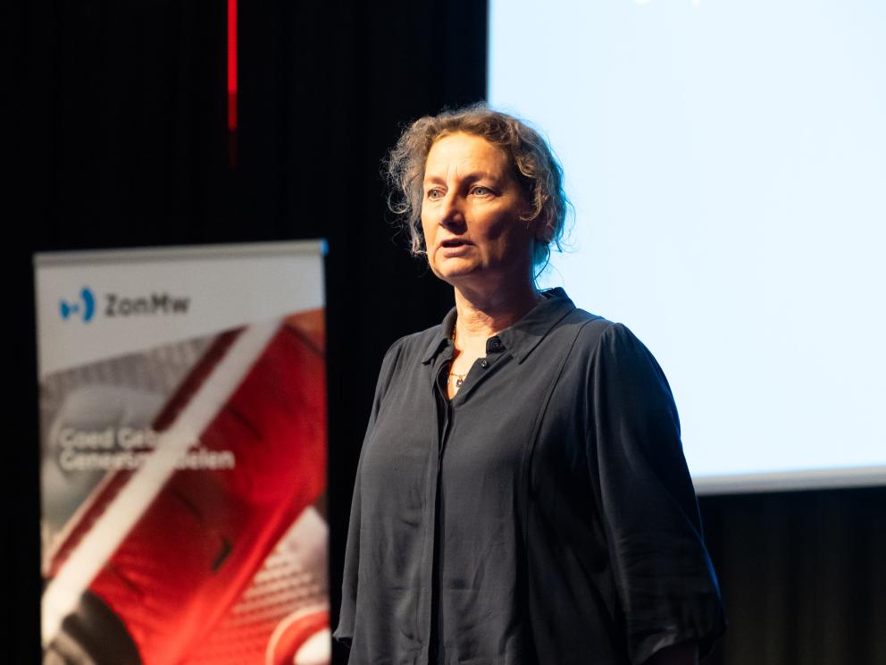 Ingrid Steenhuis tijdens haar presentatie op het GGG-congres 2026