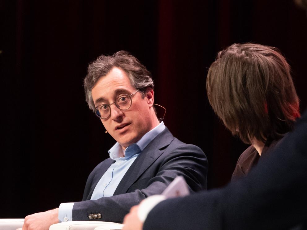 Cas Ceulen tijdens de paneldiscussie van de plenaire sessie op het GGG-congres 2026
